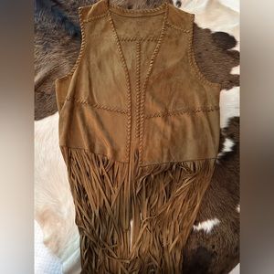 Suede fringe vest